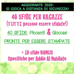 40 Penitenze + 10 Sfide per Addio al nubilato