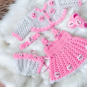 Crochet Baby Dress Pattern PDF Baby Girl Crochet Dress Pattern Newborn Baby Dress Crochet Pattern Instant Download Newborn to 12 months size