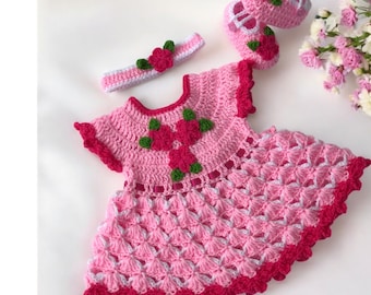 Molde de vestido de crochê para bebê: recém-nascido a 12 meses (molde em PDF)