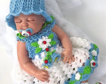 Crochet Baby Dress Pattern: Hat & Booties Outfit (PDF Pattern)