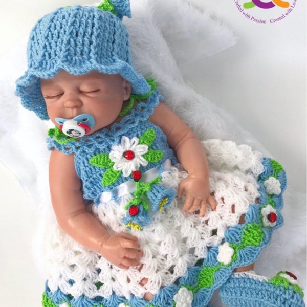 Crochet Baby Pattern, Baby Crochet Dress Pattern, Baby Girl Dress Pattern, Newborn Crochet pattern, Crochet Baby Outfit, Crochet Pattern PDF