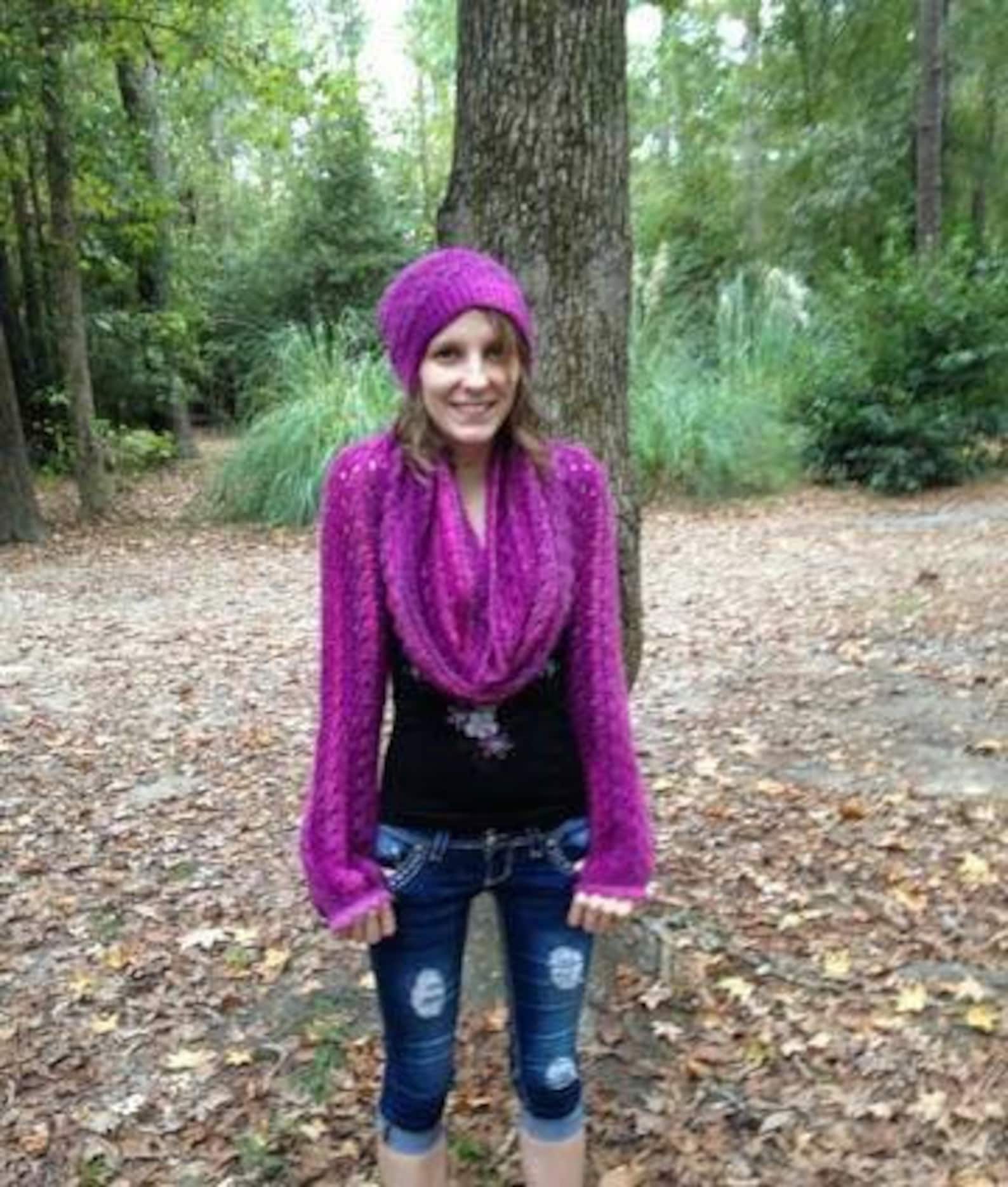 Wrap Around Shrug Infinity Scarf Long Sleeve Shrug Crochet Etsy