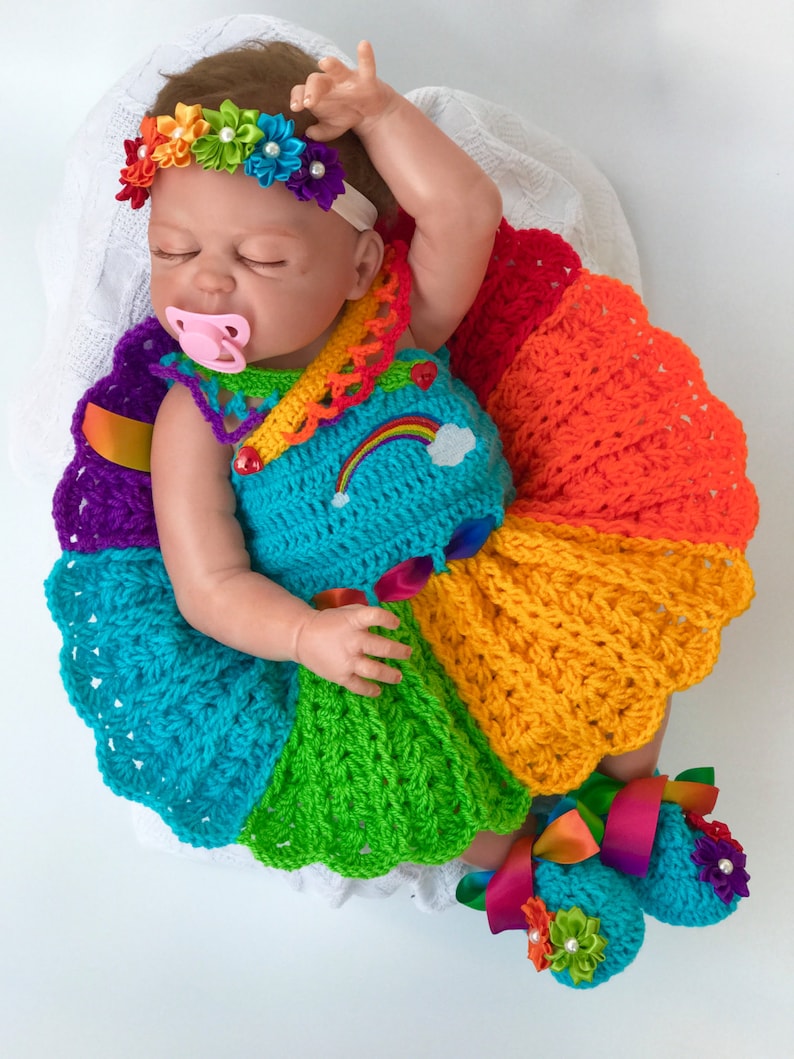 Baby crochet patterns Rainbow Baby dress Pattern Crochet Etsy