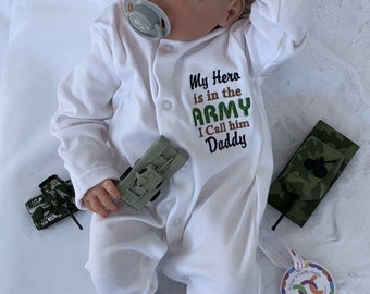 My Hero is in Army Baby Grow