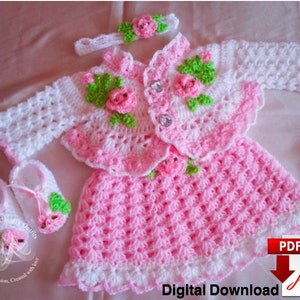 Crochet Pattern Baby Dress Newborn to 12 Months image 1