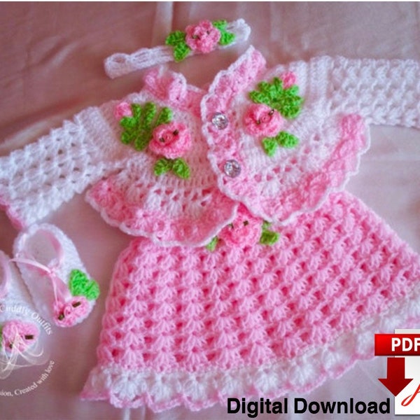 Robe bébé au crochet pour nouveau-né à 12 mois