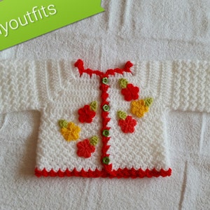 Flower Baby Cardigan Crochet Pattern (PDF Download)