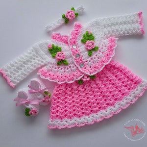 Crochet Pattern Baby Dress Newborn to 12 Months image 7