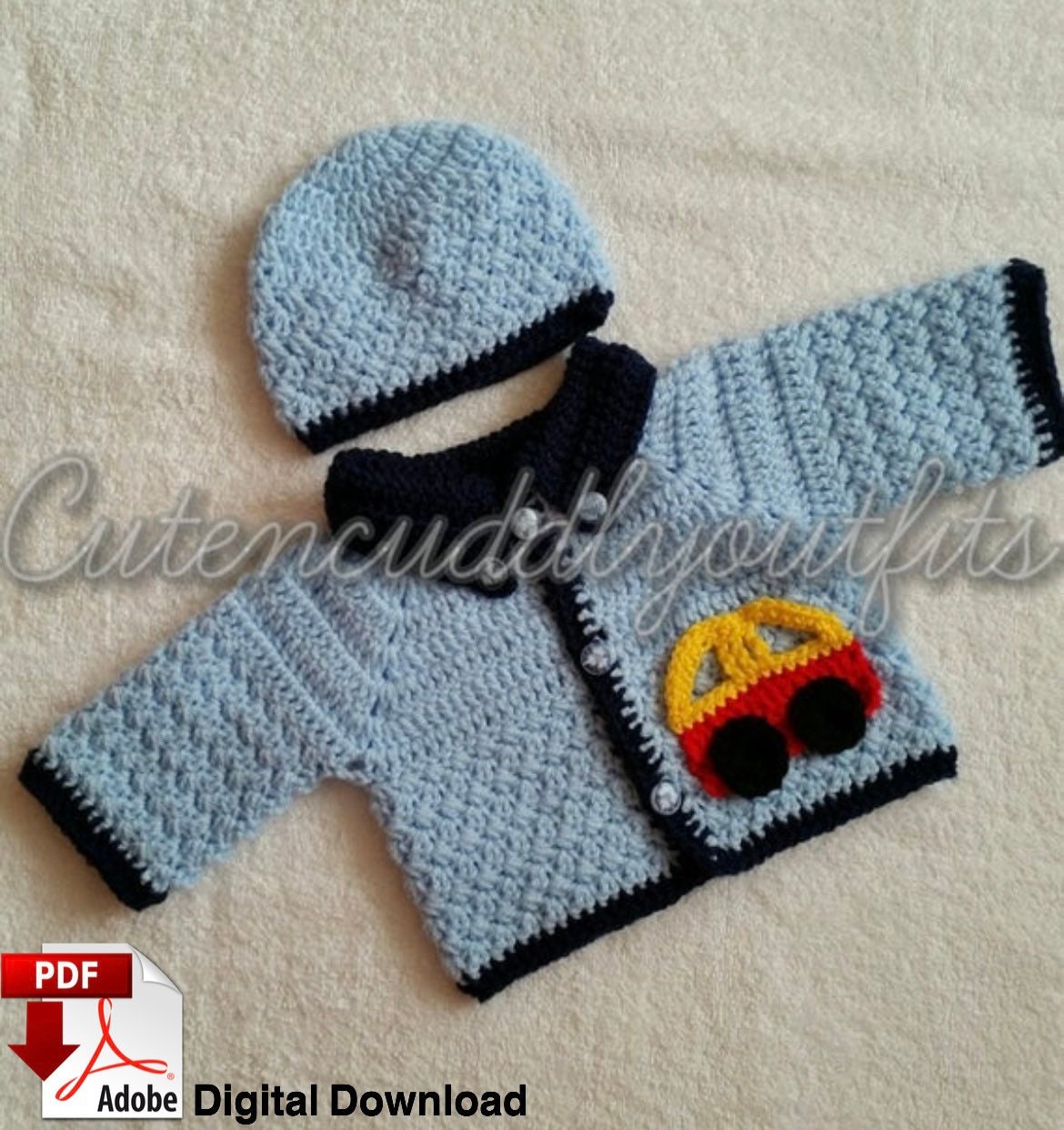 38 Matching Crochet Pattern Sets for Your Next Project 38 Crochet Baby Car Cardigan & Hat