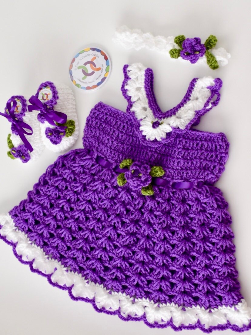 Purple Baby Girl Outfit Purple baby Dress Purple Baby Girl Etsy