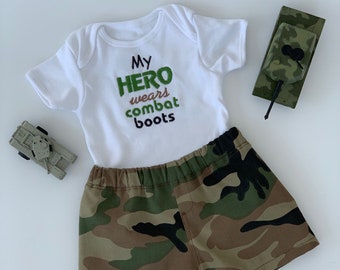 Military Baby Outfit, Military baby shower, Military baby clothes, Coming Home outfit, Personalized Newborn clothes, Going home Outfit Baby