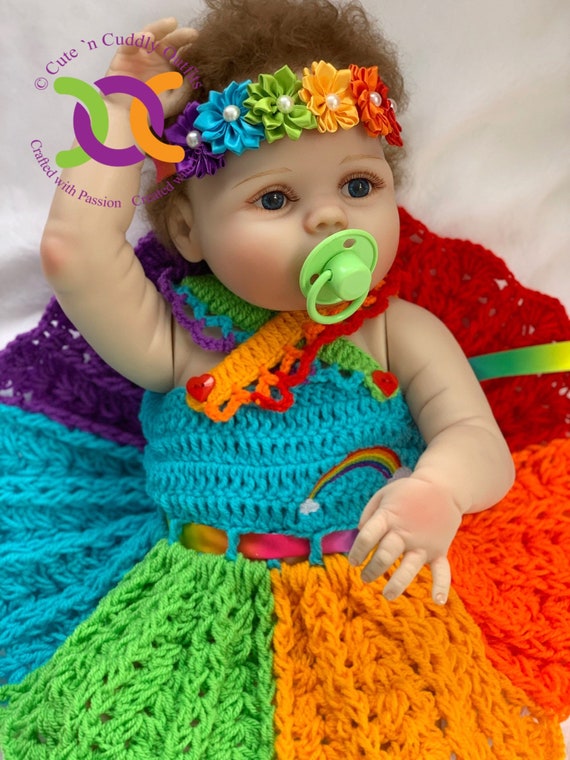 rainbow baby dress