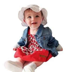 Strawberry Baby Dress, Red Baby Dress, Red Girl Dress, Baby Red Dress