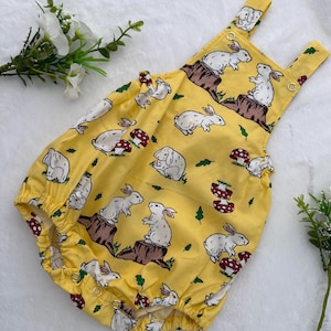 Baby Boy Easter Romper, Easter Baby Boy Romper, Baby Bunny Outfit, Baby Bunny Rabbit Costume, Baby Boy Bubble Romper yellow, Bubble Romper
