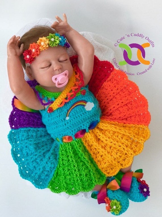 rainbow baby outfit girl