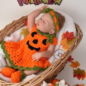 Baby Pumpkin Costume for Newborn, Halloween Outfit, Cute Photo Prop, Baby’s First Halloween