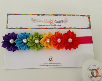 Regenbogen Blume Baby Haarband: Neugeborenen Fotorequisite