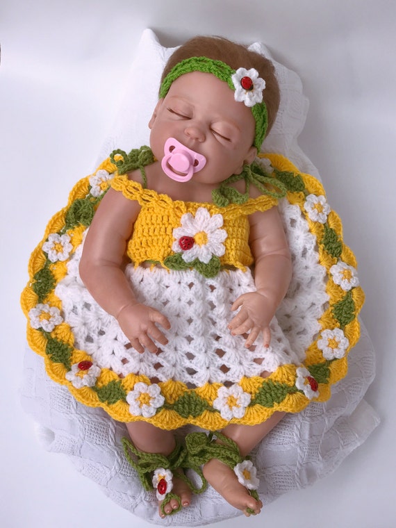 Daisy Crochet Baby Dress Pattern: Hat & Booties (PDF Pattern)
