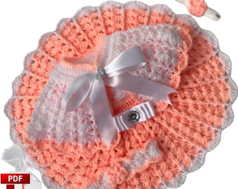 Baby Crochet Pattern Dress for Newborn to 12 Months, PDF Download, Baby Dress Pattern, Whimsical Baby Clothes crochet pattern