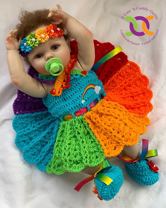 rainbow baby dress