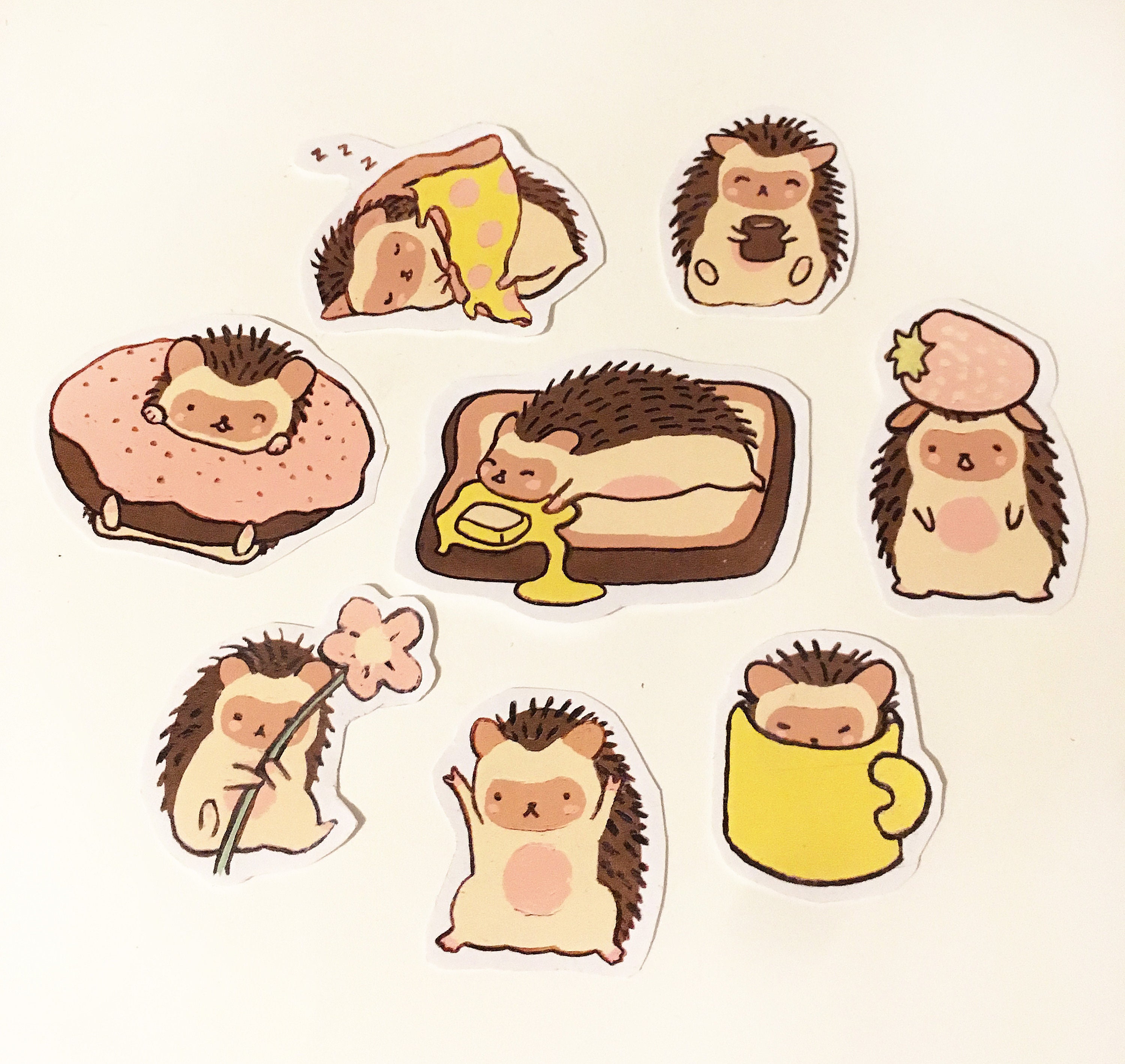 Cute Hedgehog Stickers Etsy