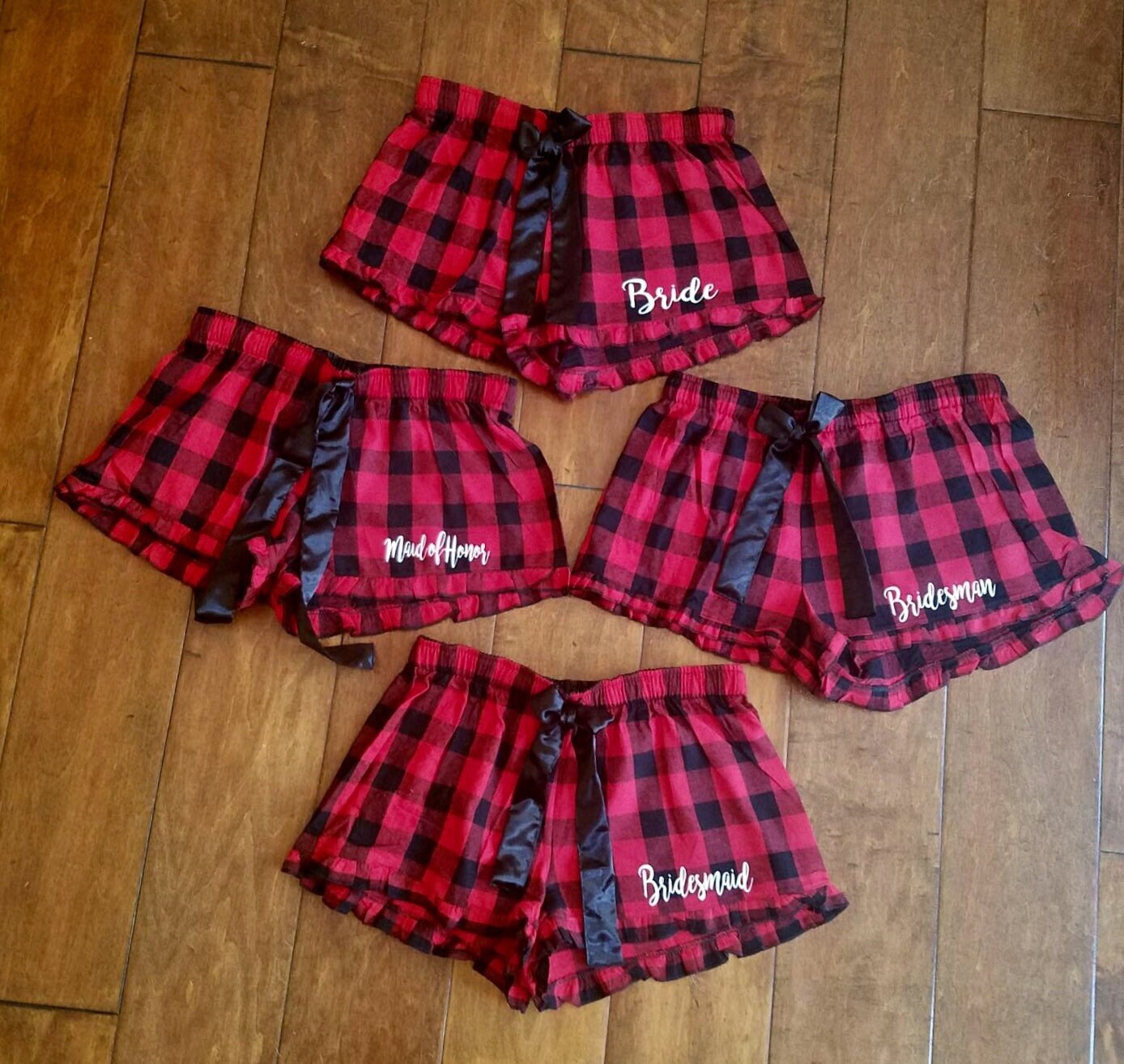 Bridal party buffalo plaid flannel boxers flannel shorts Etsy