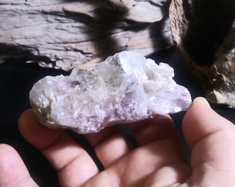 Lepidolite with Smoky Quartz - raw lepidolite - raw smoky quartz