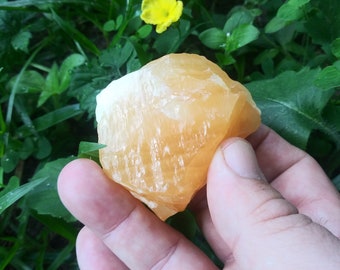 Orange Calcite Crystal - Raw Calcite - Rough Orange Calcite Crystal