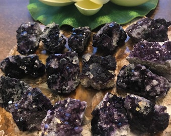 Inner Mongolia Deep Purple Fluorite Crystal Cluster Mineral Specimen FLUP3