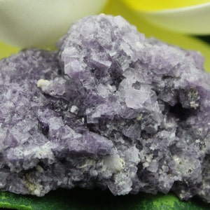 Purple Fluorite on Barite, Quartz  Mineral Specimen Dorris Family Mined  FLU56