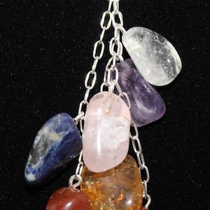 Chakra Tumbled Stone Dangle Pendant P6