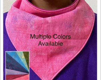 Special Needs Bandanna Bib for Kids Bibs for Adults, Droolist Bibs Waterproof Layer, Absorbent, Reversible Bibs - VARIEGATED/Solid Color