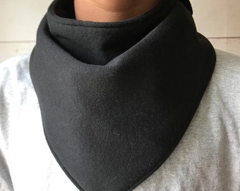 Special Needs Bib SOLID BLACK Absorbent, reversible, waterproof inner layer, Child Bandanna Bib, Adult Bib Droolist Originals