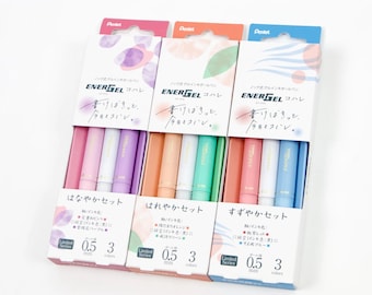 Pentel EnerGel 0.5mm Kohare Soft color 3 pen box set Japan Limited edition