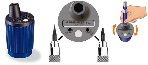 Staedtler 502 BK A6 Mars Rotary Action Lead Pointer and Tub for