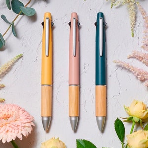 Mitsubishi UNI Limited Edition Jetstream Bamboo 4&1 Metall 4 Farbe 0,5 mm Kugelschreiber Multi-Stift + 0,5 mm Bleistift -