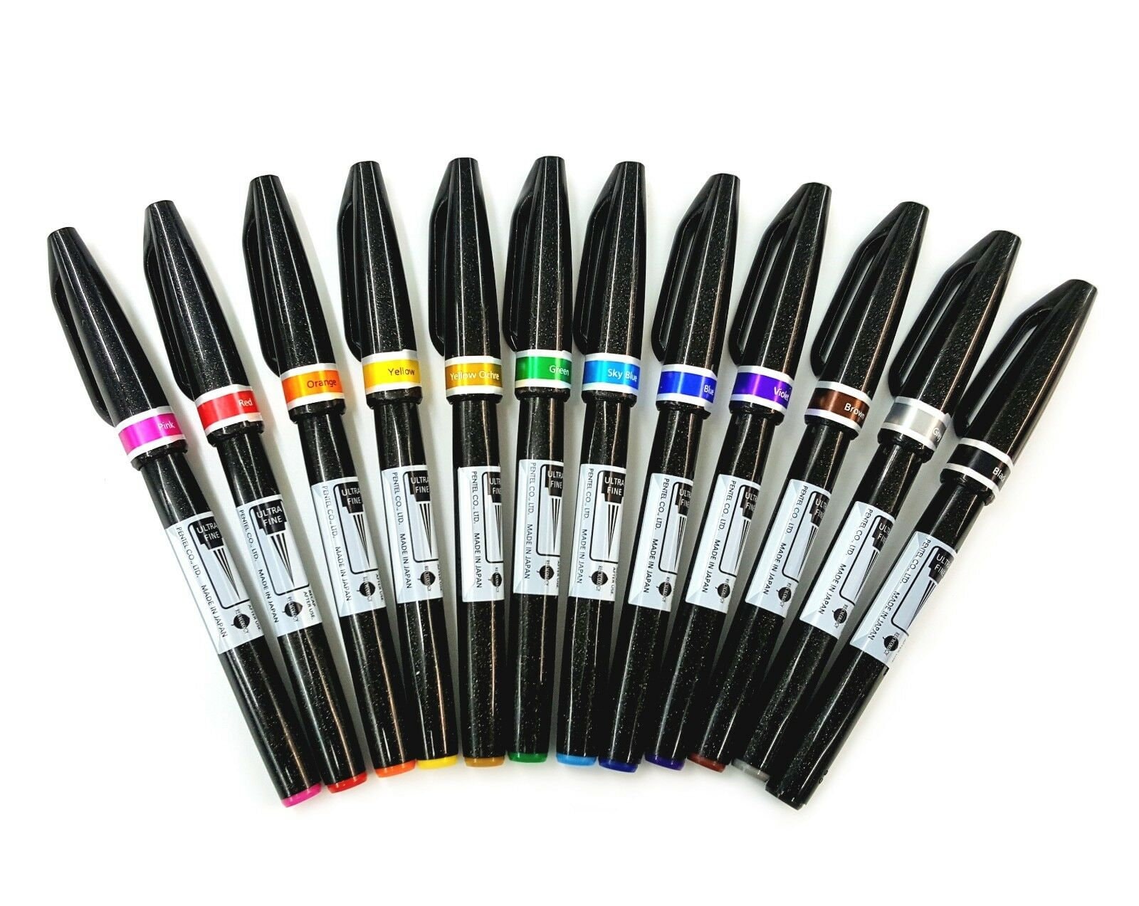 Pentel Sign Pen Brush NEW Pentel Ultra Fine Brush Sign Pen Artist 12 Colors Set - Etsy UK