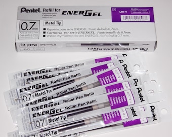 12 Stück Pentel Energel Refill 0,7mm Violette Tintenfarbe Made in Japan ein Dutzend in Box