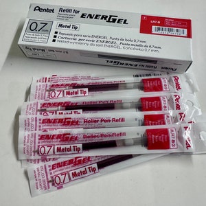 12 stuks Pentel Energel-vulling 0,7 mm RODE kleur Made in Japan, één dozijn in doos