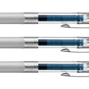 3 X Pentel EnerGel infree Navy Blue INK 0.5mm transparent barrel Retractable