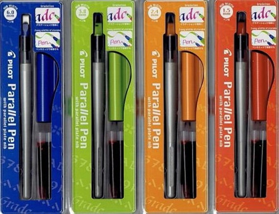 Pilot Parallel Calligraphy Pen 4 Size Set 1.5mm 2.4mm 3.8mm 6.0mm