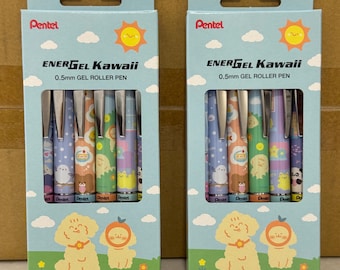 Pentel EnerGel  Kawaii 9 series by Japanese Onomatopoeia 6 pens set 0.5mm