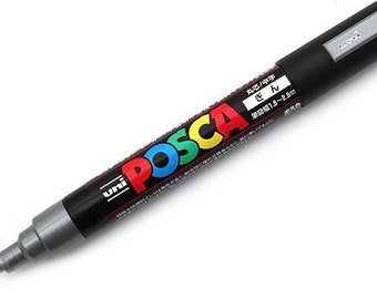 Uni Posca PC-5M Paint Marker - Medium Point - Silver