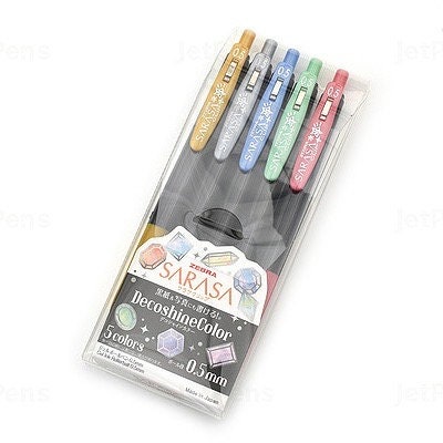 ciboule様　セット売り 5 Colors Set, Zebra JJ15-5C-SH Sarasa Decoshine Color 0.5mm