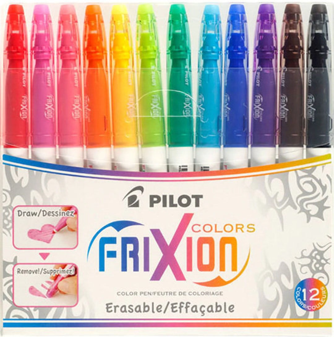 Pilot Frixion Erasable Markers, 12 Colors No Bleed Coloring Bible