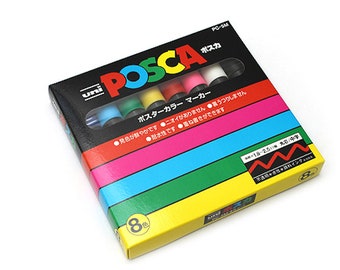 Uni Posca PC-5M Paint Marker - Medium Point - 8 Color Box Set