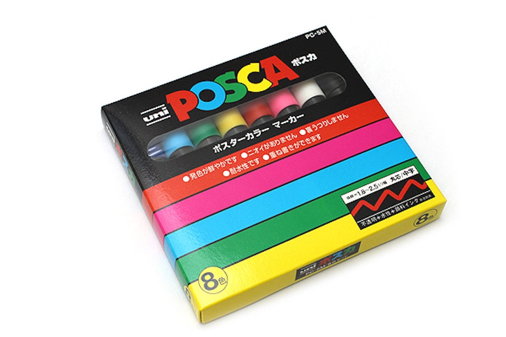 Uni Posca PC-5M Paint Marker - Medium Point - 8 Color Box Set