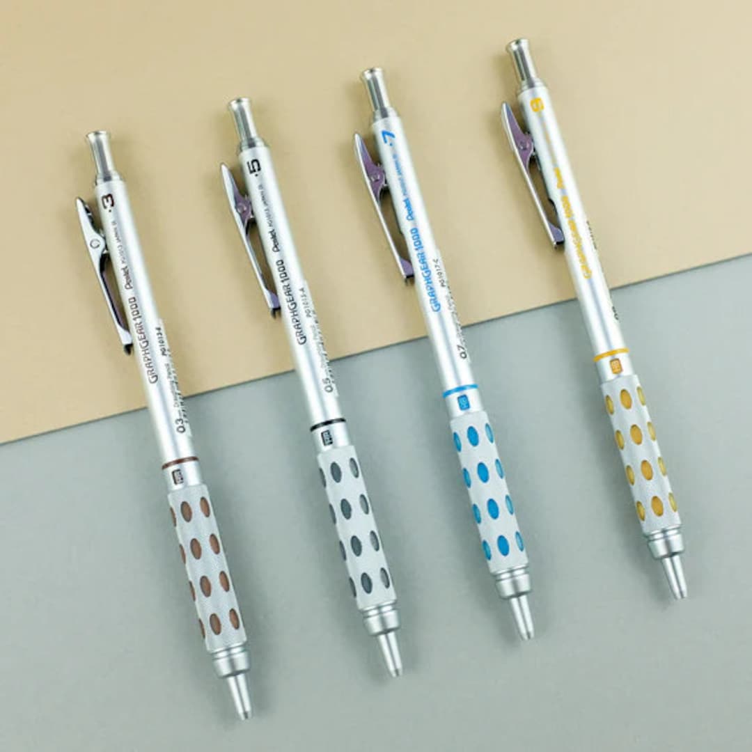 4 X Pentel GRAPHGEAR 1000 Mechanical Drafting Pencil PG1013,15,17,19 4  PENCILS 