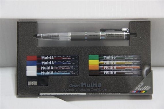 8-Kinds of Lead in One Holder Mechanical Pencil PENTEL PH802ST Multi 8