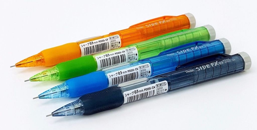 Pentel SIDE FX 0.5 PD255 Automatic Pencils 4 color set